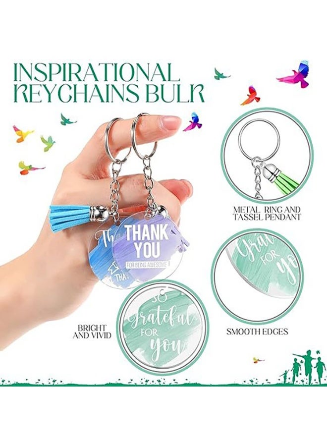 هدايا تقدير فريق 20 جهاز كمبيوتر شخصي ، سلاسل مفاتيح أكريليك واضحة ملهمة مع اقتباسات تحفيزية ومحافظات ، مثالية للموظف والممرضة وزميل العمل والاعتراف بالموظفين (10 أساليب ، 2 من كل واحد) - Image 4